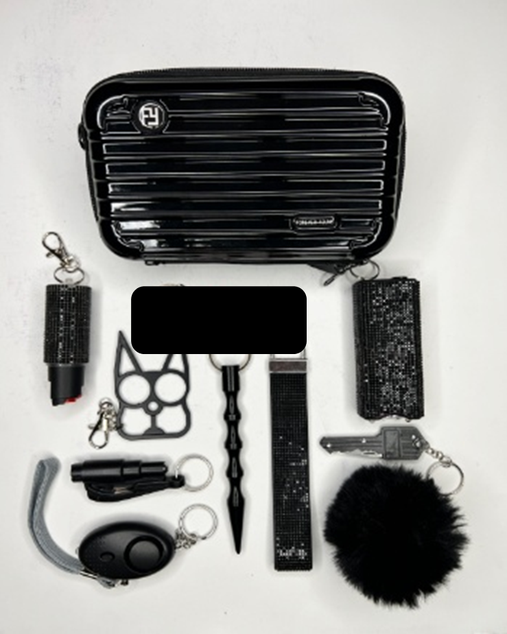 Black — Shine & Shield-Crossbody Case and Rhinestone Set