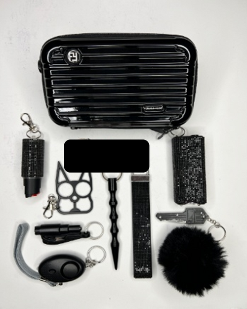 Black — Shine & Shield-Crossbody Case and Rhinestone Set
