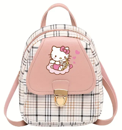 HK Plaid Backpack — Pink Bow