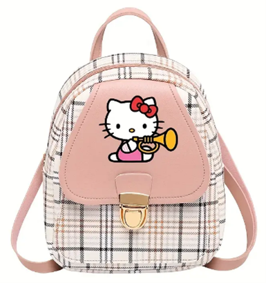 HK Plaid Backpack — Red Bow
