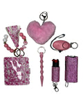 Pink Hearts — Beaded-Wristlet Wallet Set with Safety Accessories