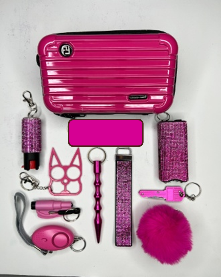 Hot Pink — Shine & Shield-Crossbody Case and Rhinestone Set