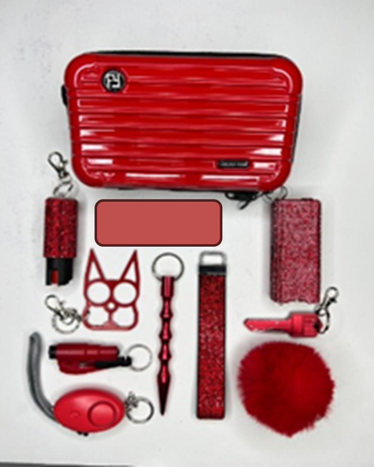 Red — Shine & Shield-Crossbody Case and Rhinestone Set